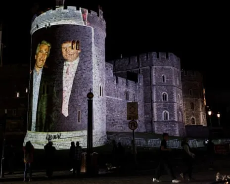 Four Arrested After Pictures of Donald Trump and Jeffrey Epstein Displayed on Windsor Castle